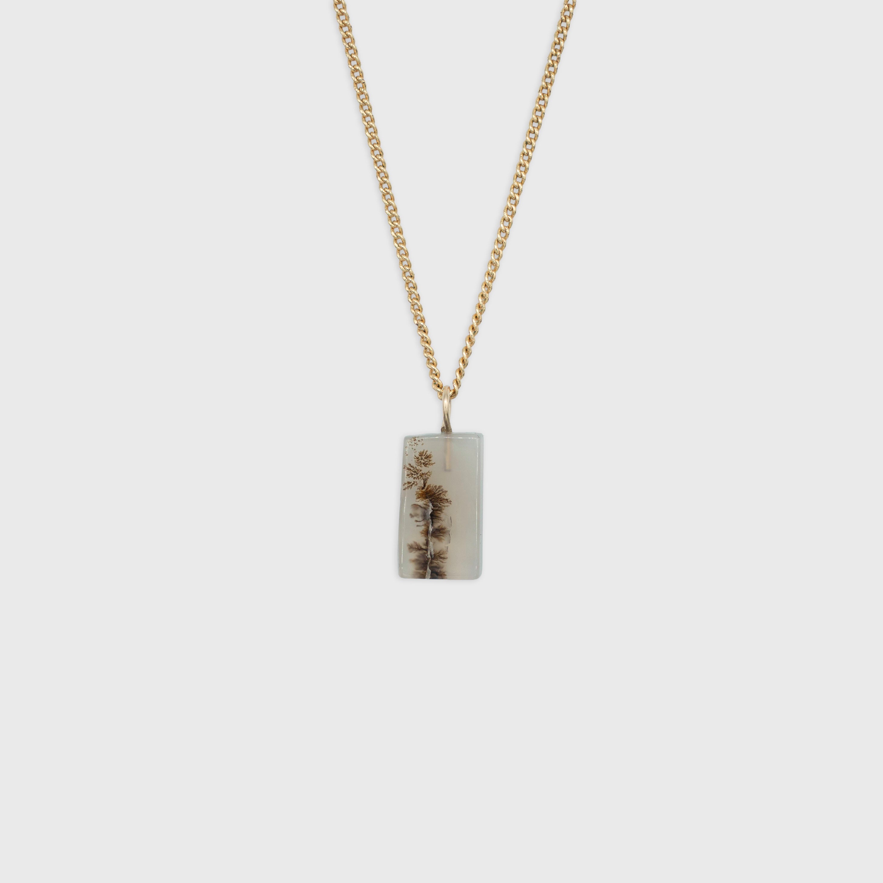 Agaat Dendriet hanger Gold-Filled