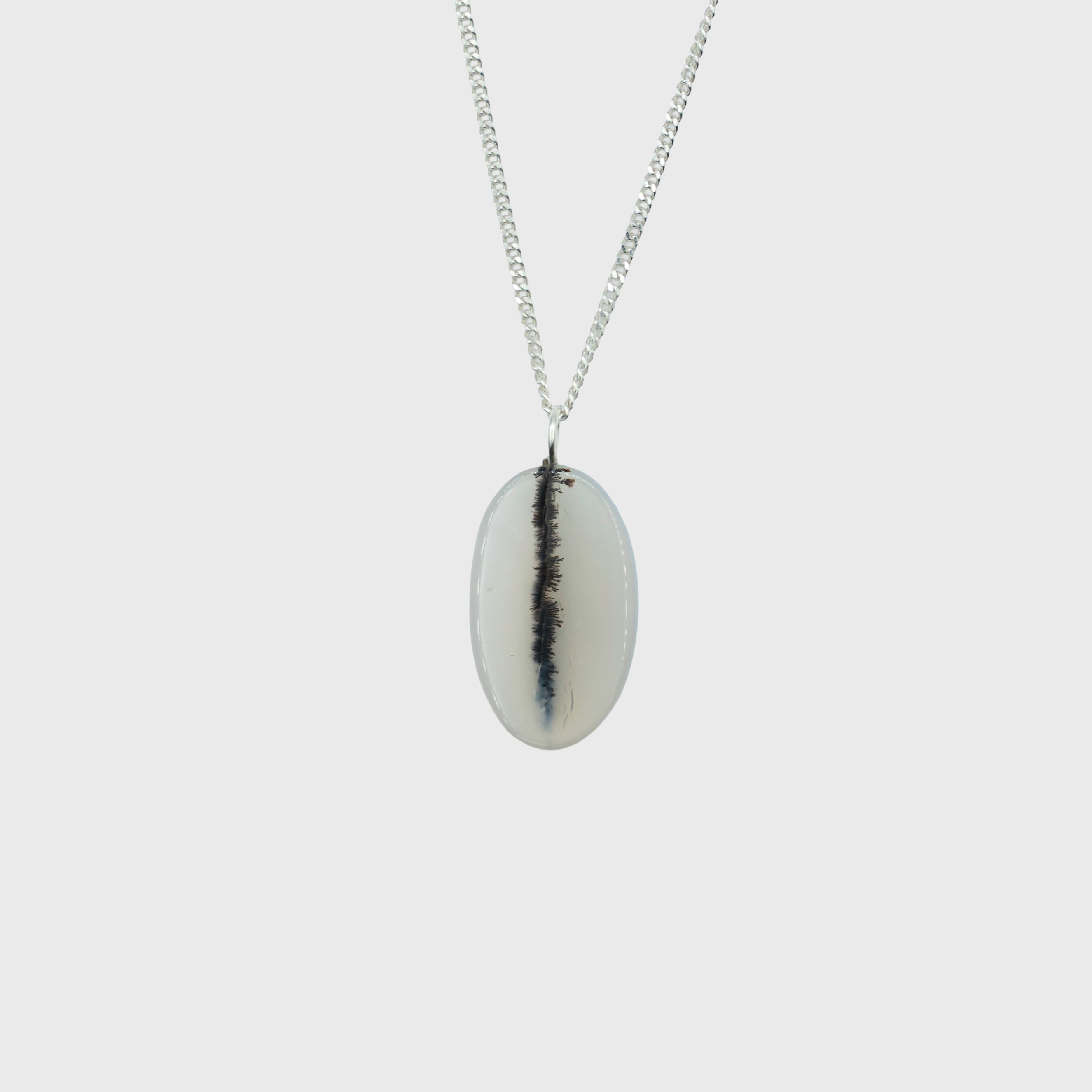 Agaat Dendriet hanger Sterling Zilver