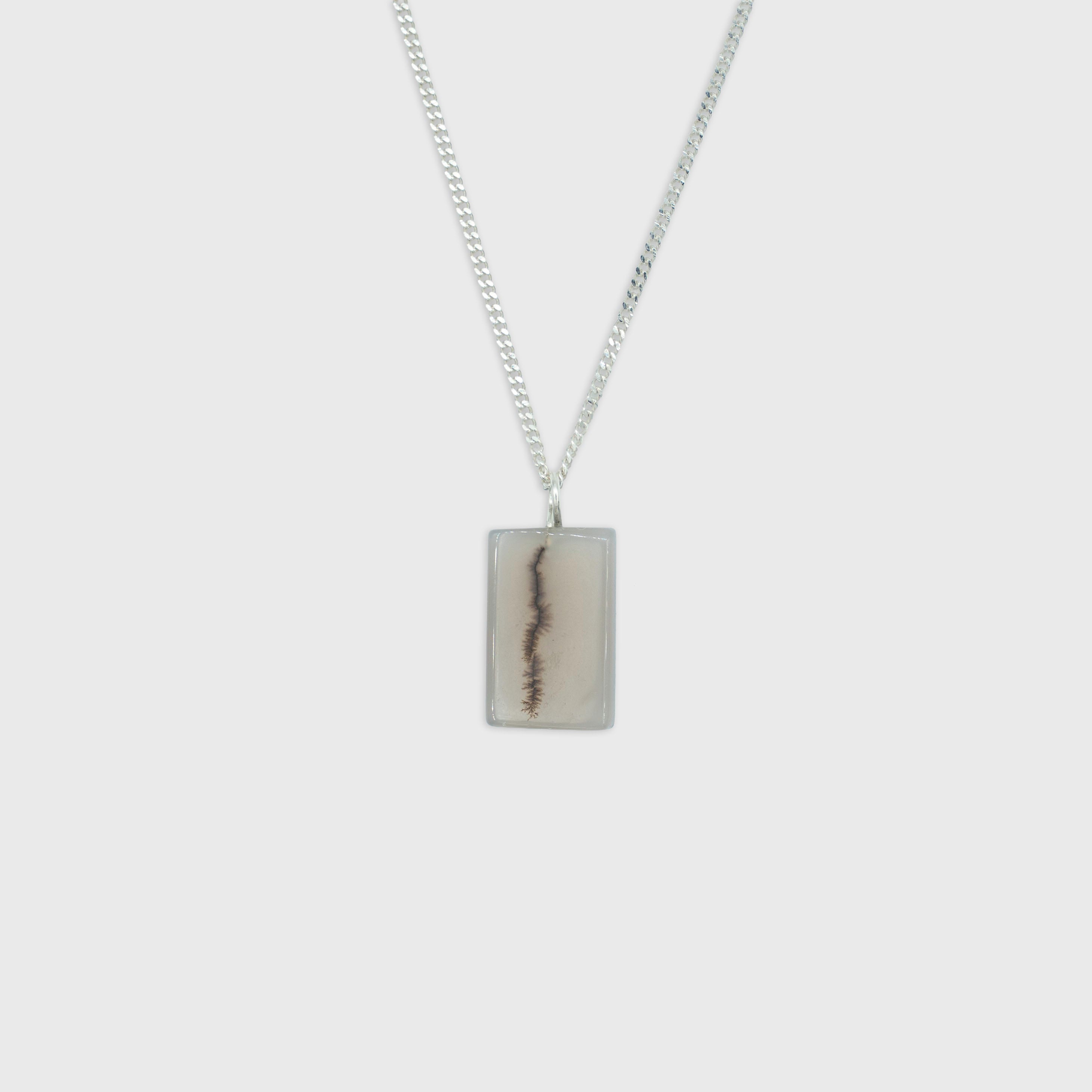 Agaat Dendriet hanger Sterling Zilver