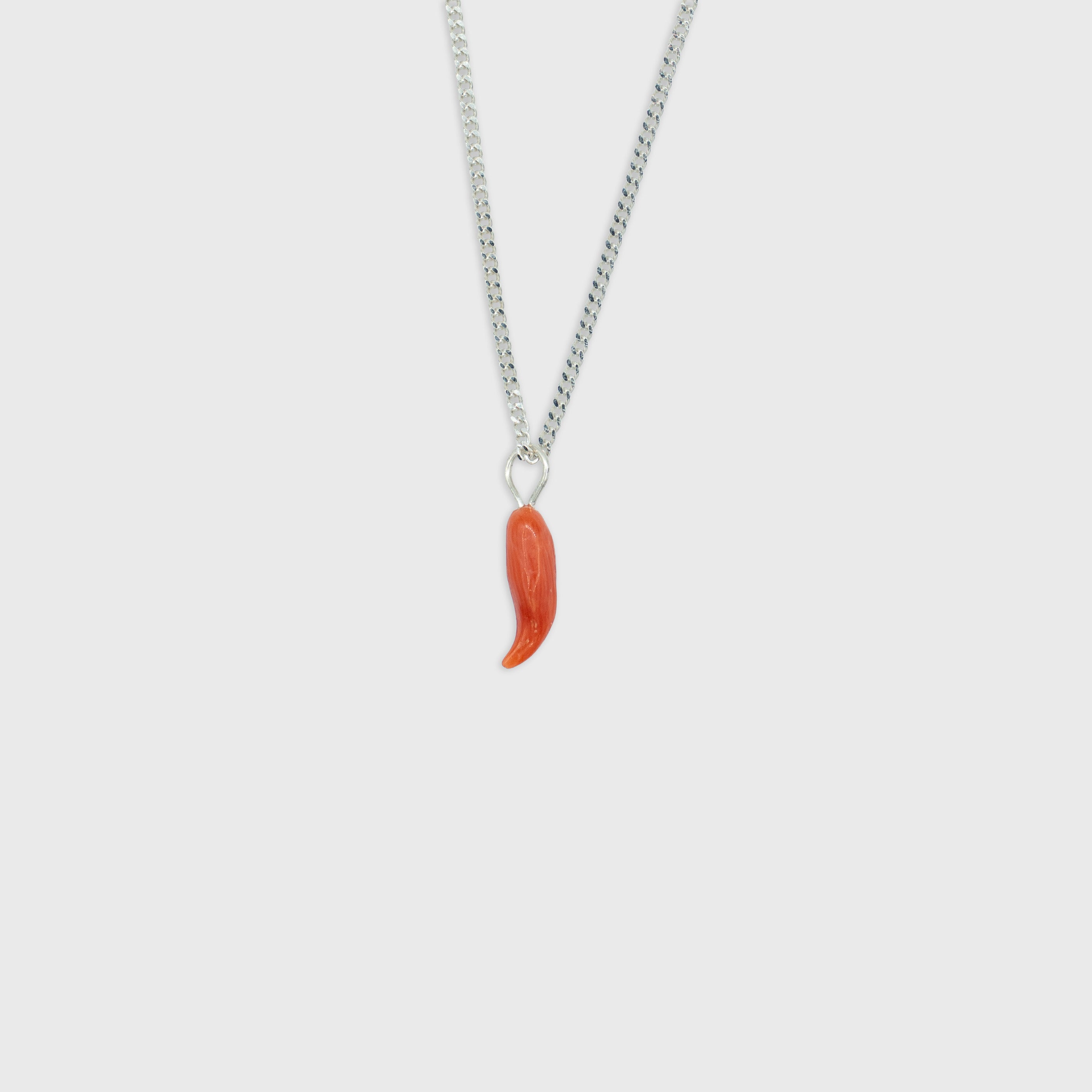 Bloedkoraal hanger Sterling Zilver