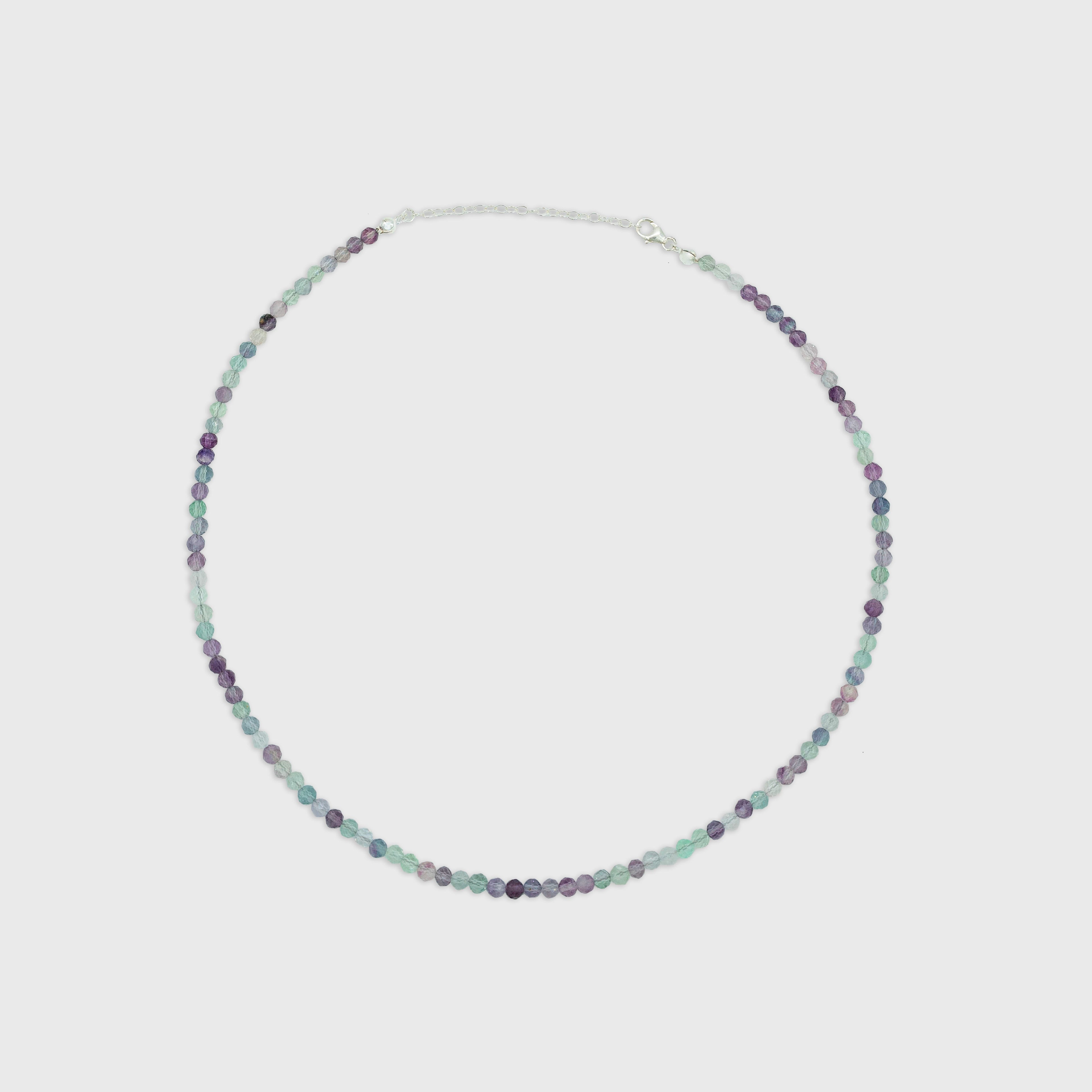 Fluoriet kralenketting Sterling Zilver