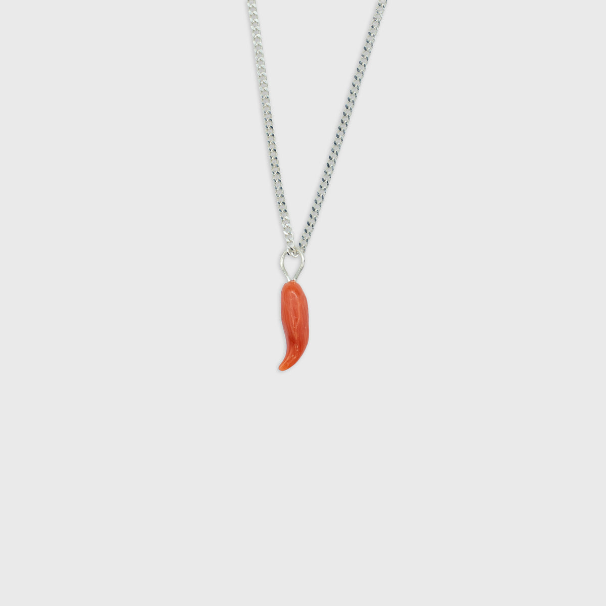 Bloedkoraal hanger Sterling Zilver