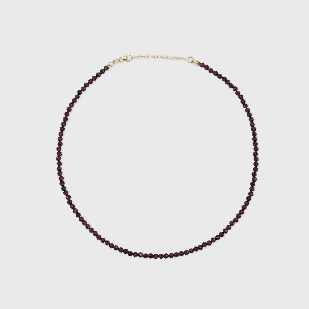 Garnet bead necklace Gold-Filled