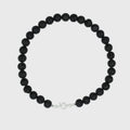 Lavastone kralenketting Sterling Zilver