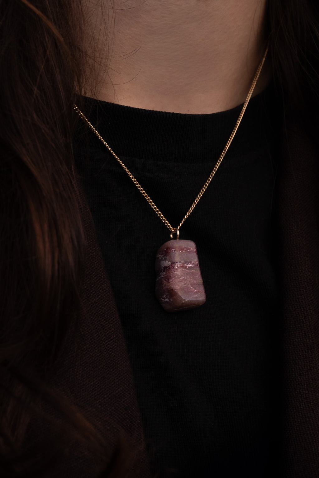 Lepidolite pendant Gold-Filled