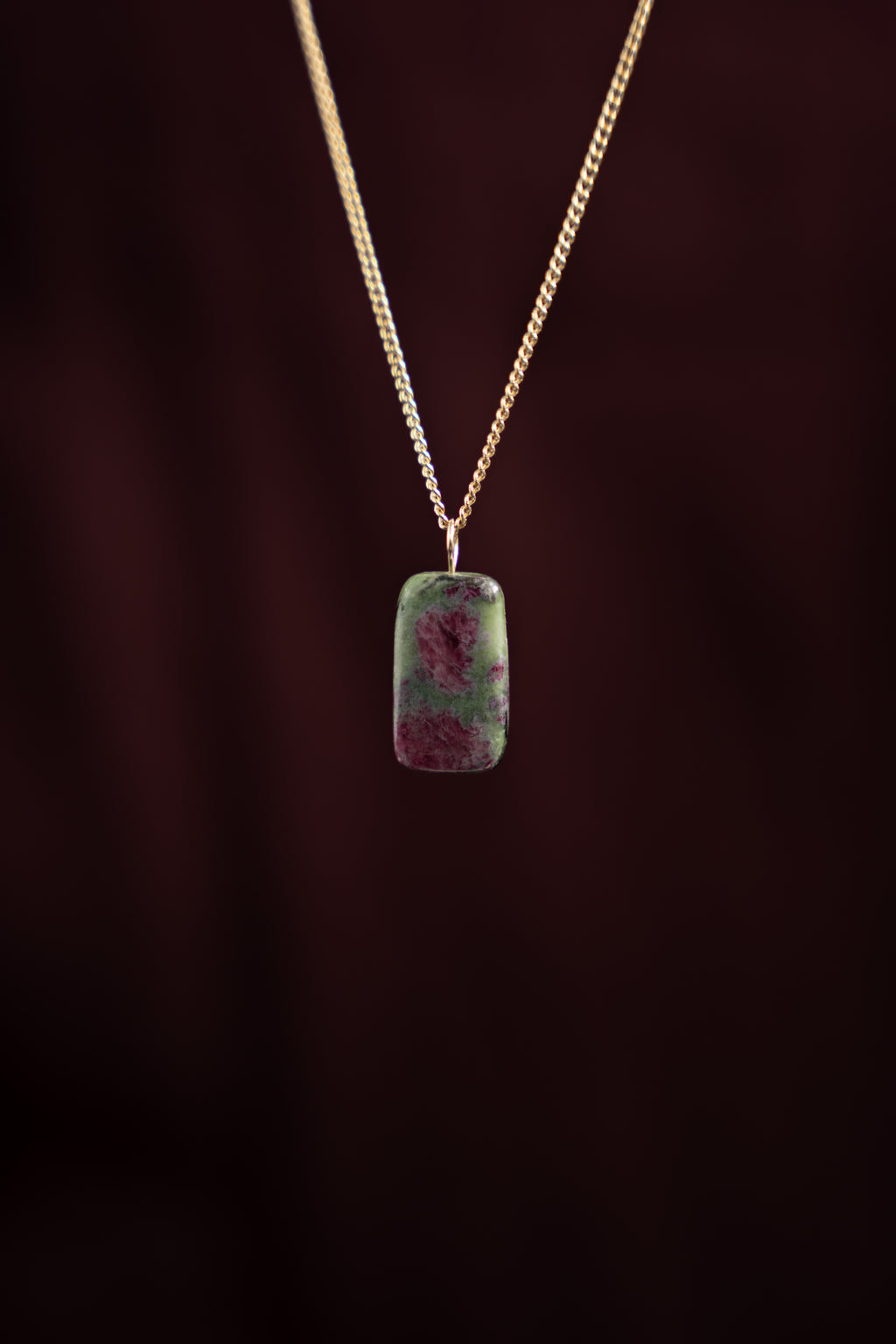 Ruby Zoisite pendant Gold-Filled