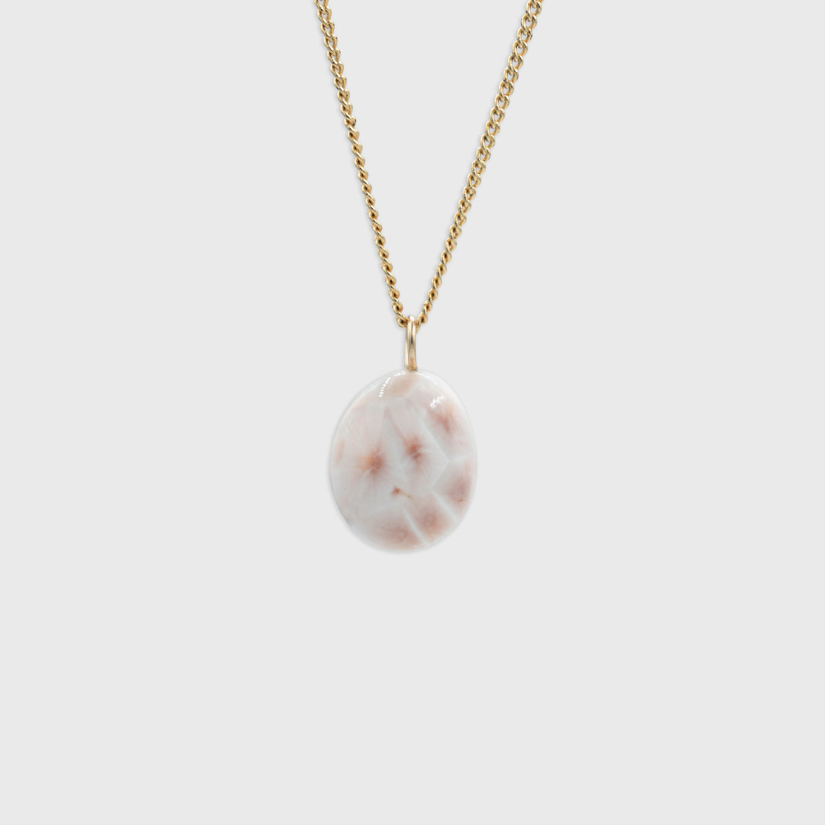 Roze Natroliet hanger Gold-Filled