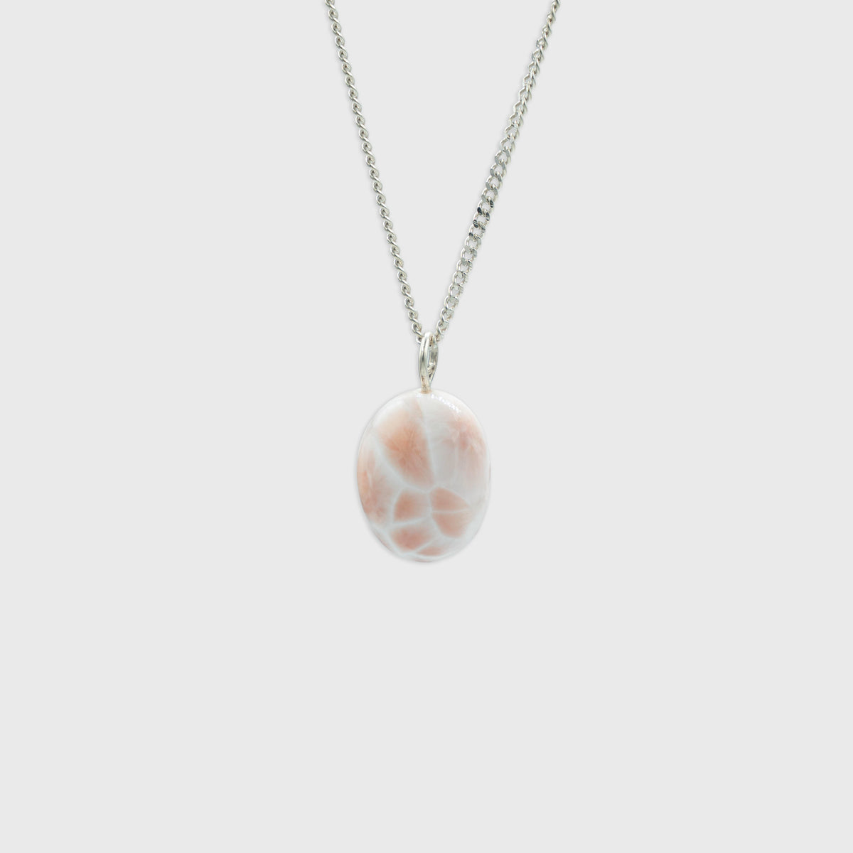 Roze Natroliet hanger Sterling Zilver