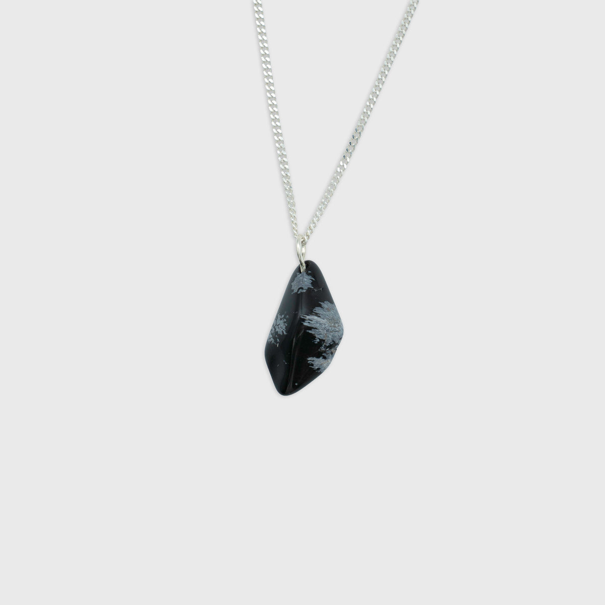Snowflake Obsidian hanger Sterling Zilver