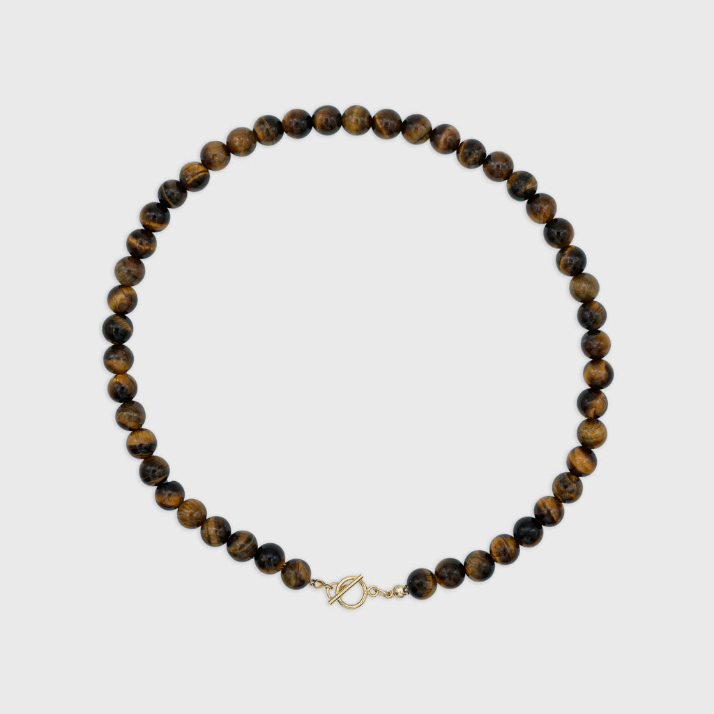 Tiger's Eye Beaded Necklace Gold-Filled