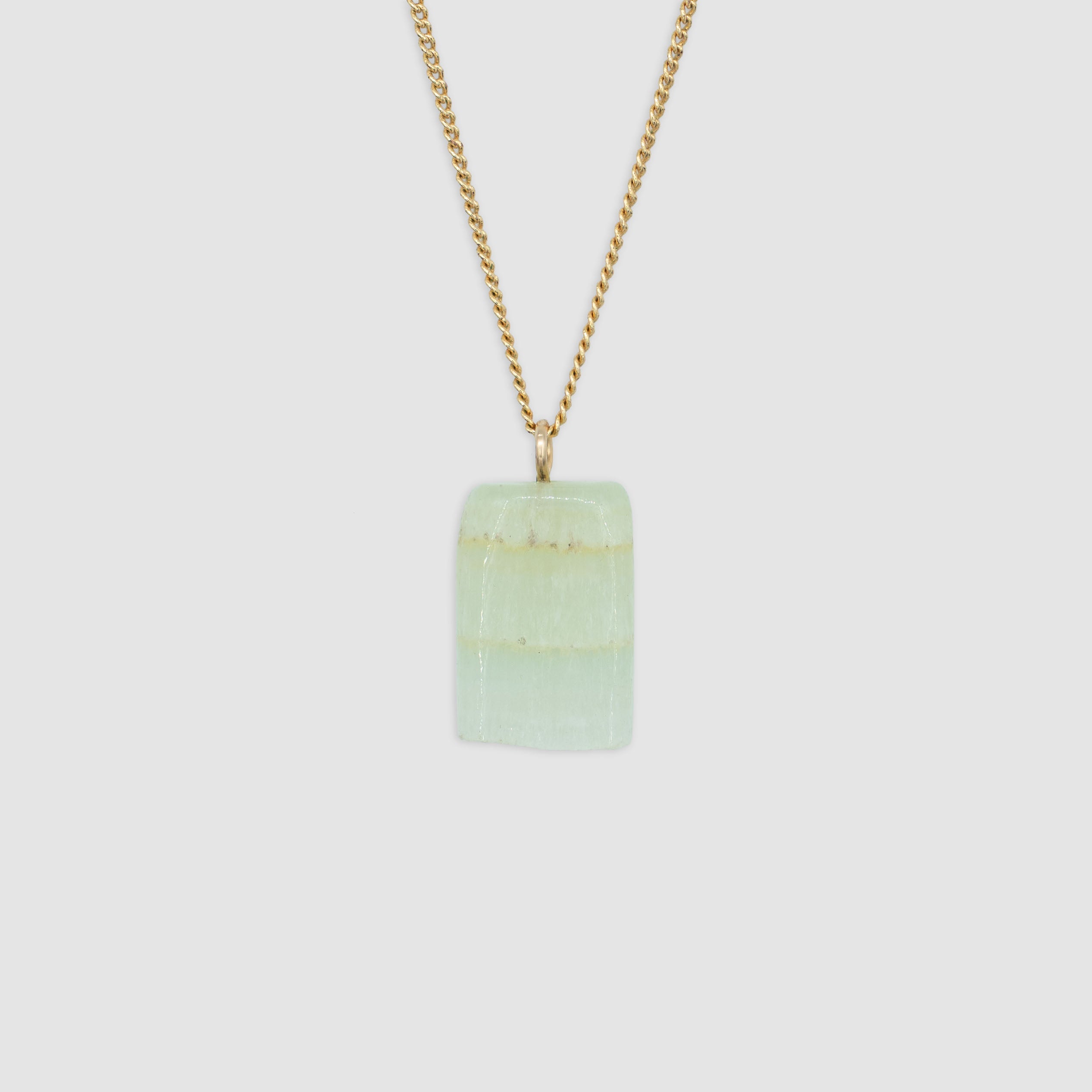 Groene Calciet hanger Gold-Filled