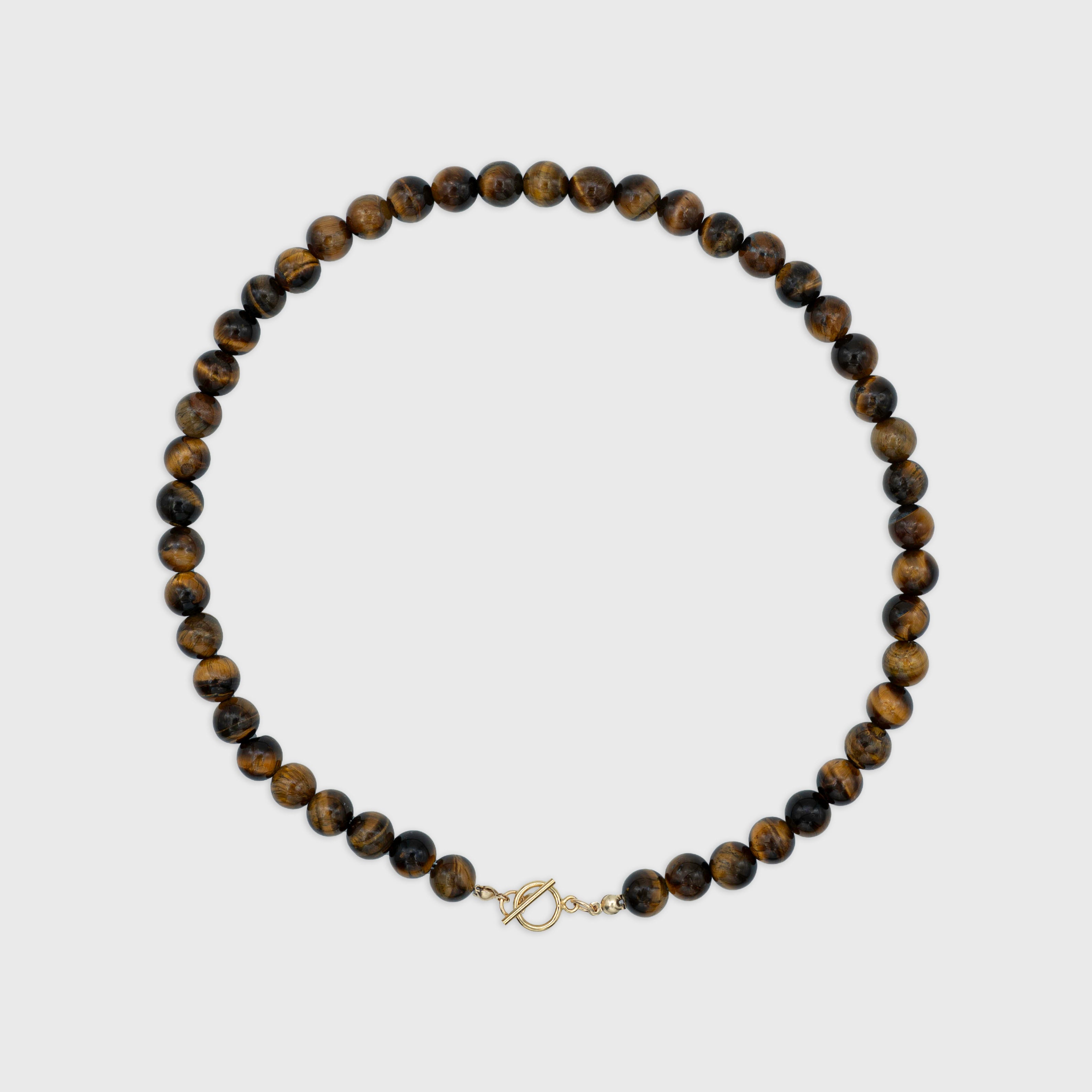 Tijgeroog kralenketting Gold-Filled